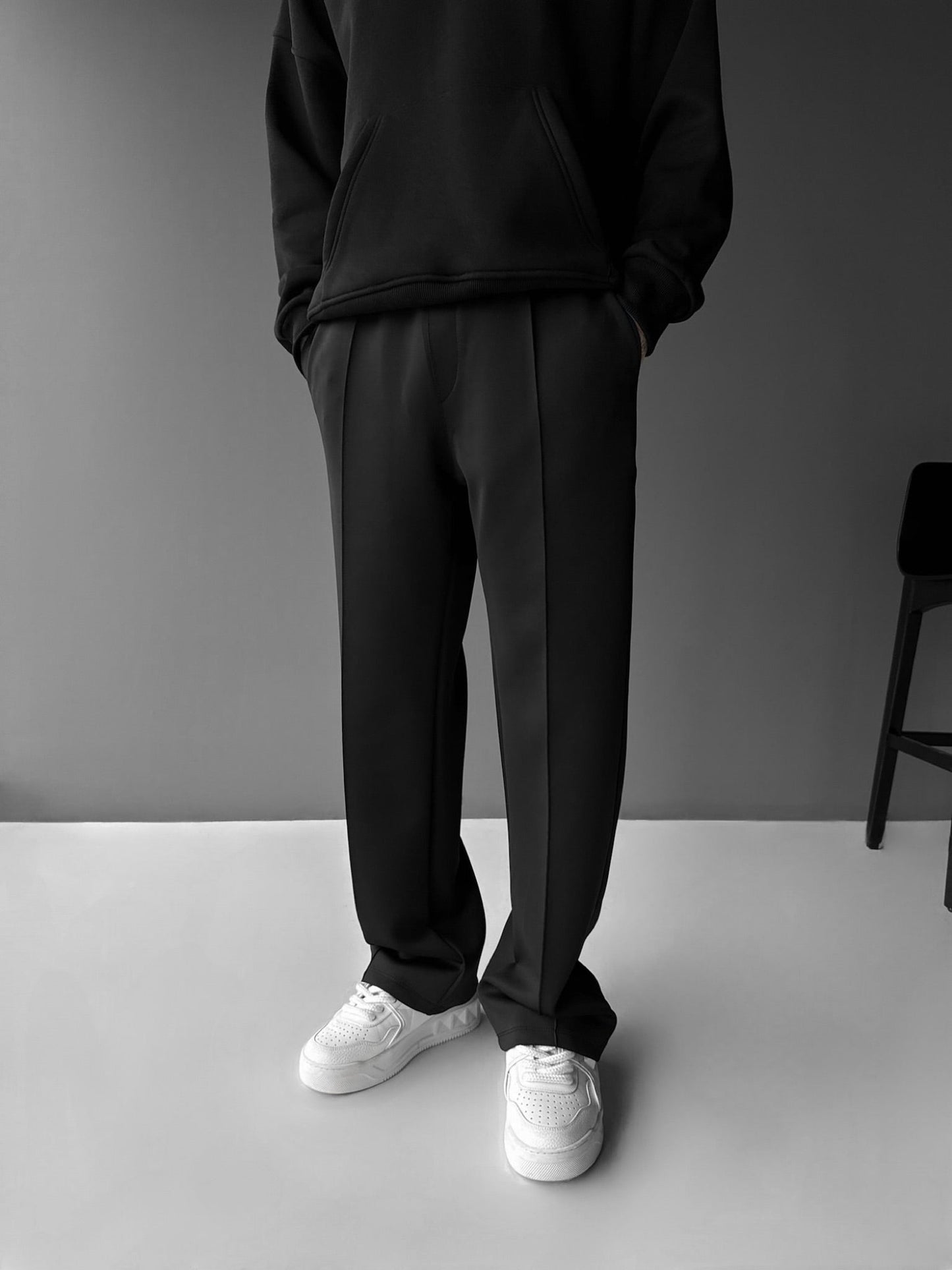 Loose Fit Duikstof Broek - Zwart