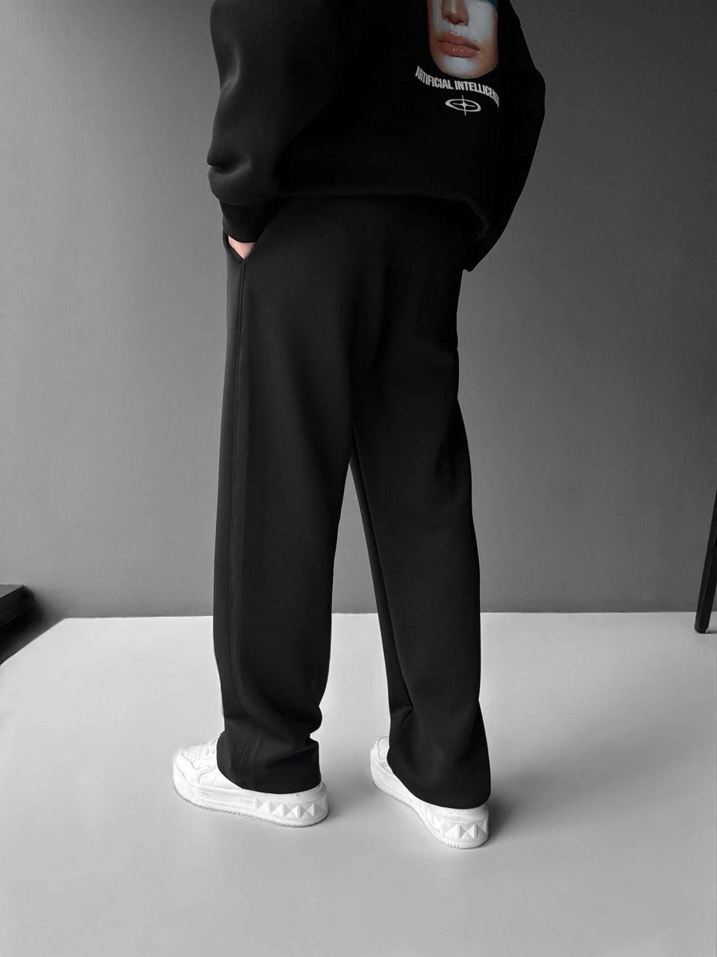 Loose Fit Duikstof Broek - Zwart